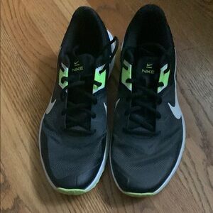 Nike Black and Lime Athletic Shoes